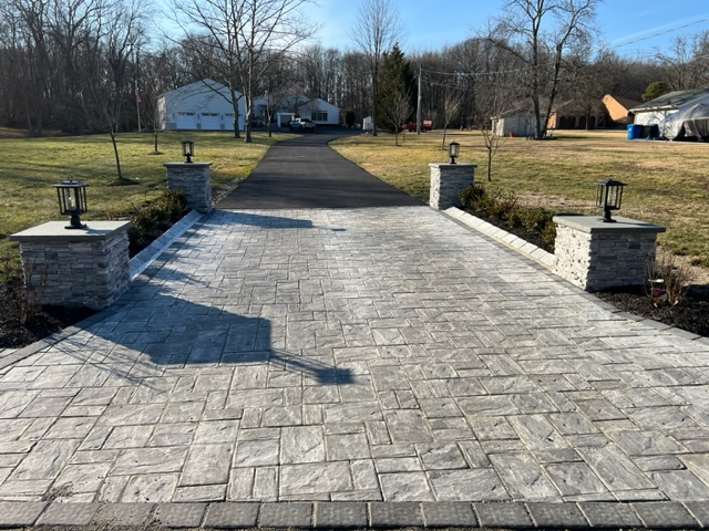 a driveway being restored